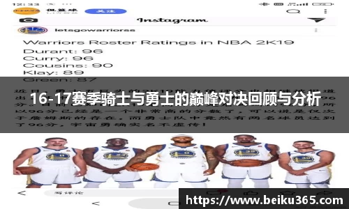 16-17赛季骑士与勇士的巅峰对决回顾与分析